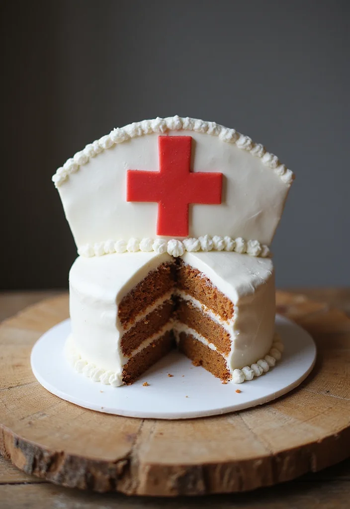 10 Adorable Nurse Cake Ideas That Are So Simple, You'll Want to Bake Them All! - 1. Classic Nurse Hat Cake