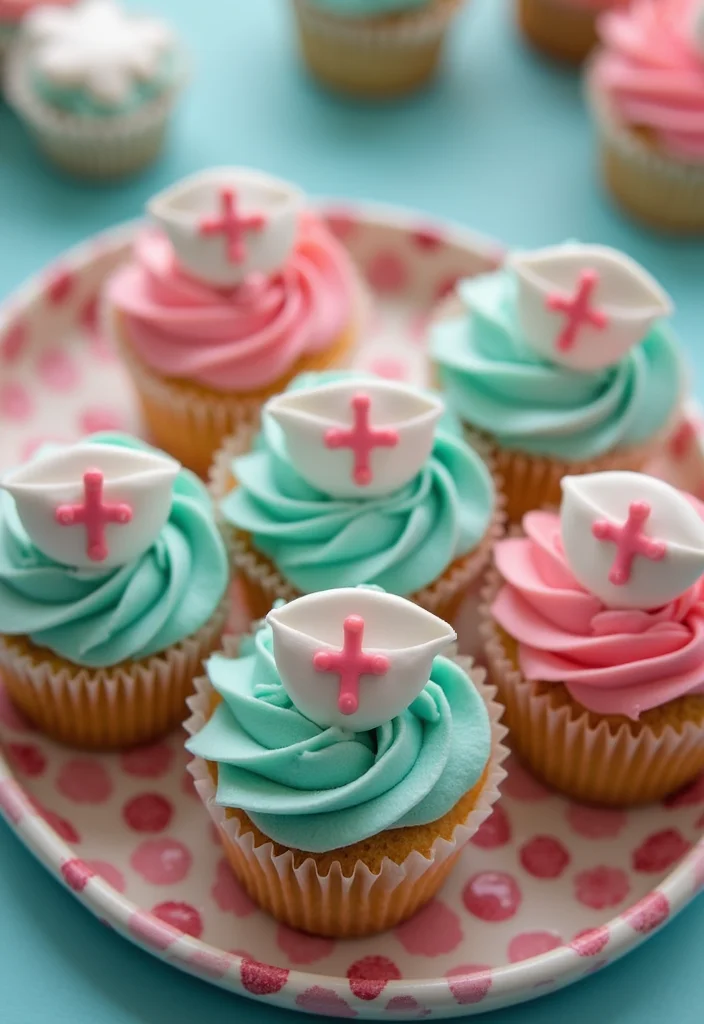 10 Adorable Nurse Cake Ideas That Are So Simple, You'll Want to Bake Them All! - 10. Nurse Themed Cupcakes