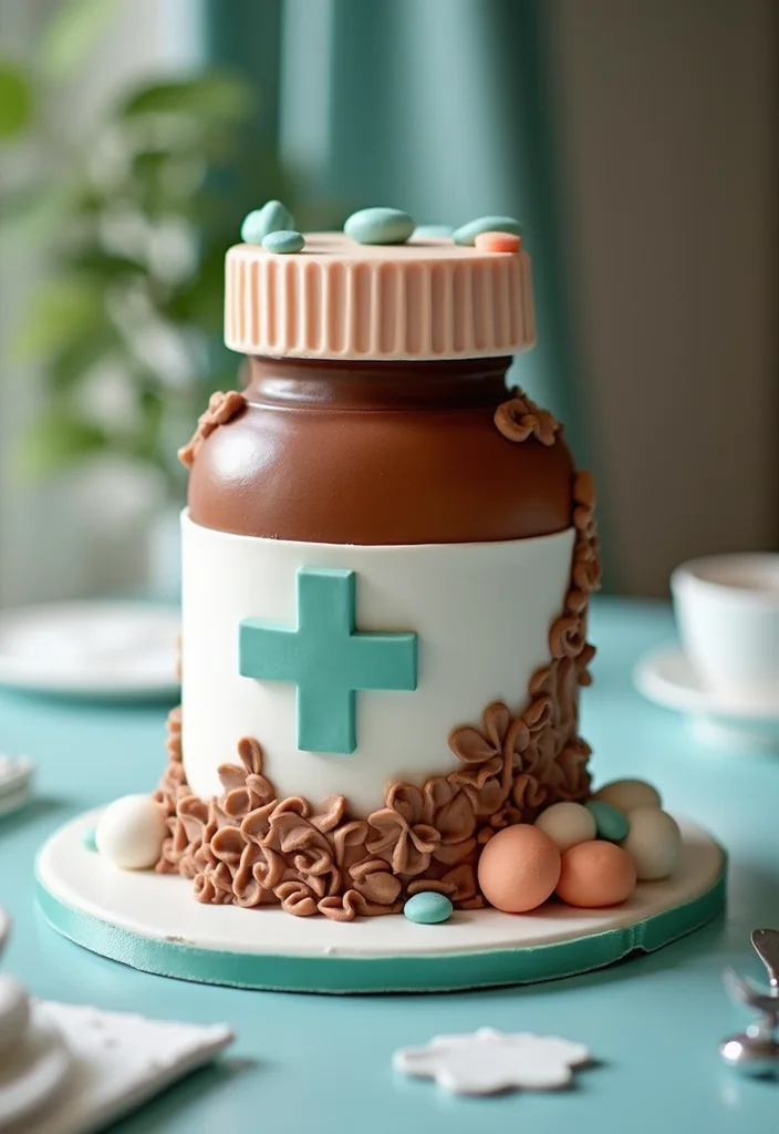 10 Adorable Nurse Cake Ideas That Are So Simple, You'll Want to Bake Them All! - 5. Medicine Bottle Cake