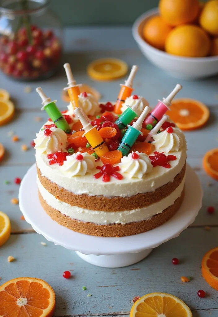 10 Adorable Nurse Cake Ideas That Are So Simple, You'll Want to Bake Them All! - 7. Syringe Cake