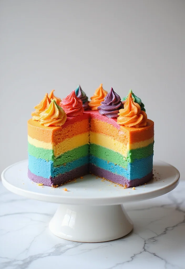 10 Festive Rainbow Cake Decorating Ideas That Are Easier Than You Think! - 10. Flavorful Frosting Swirls