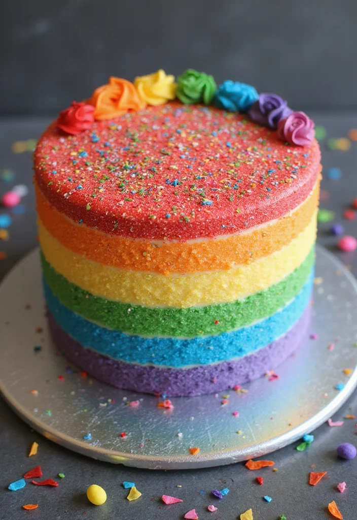 10 Festive Rainbow Cake Decorating Ideas That Are Easier Than You Think! - 3. Edible Glitter Glam