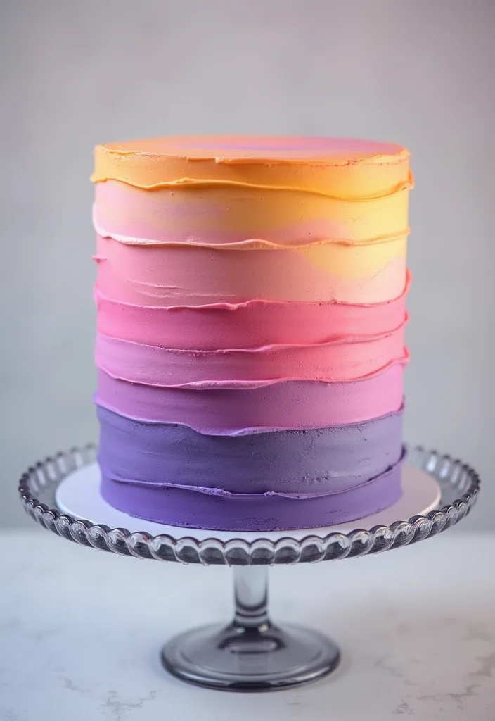 10 Festive Rainbow Cake Decorating Ideas That Are Easier Than You Think! - 7. Layered Ombre Effect