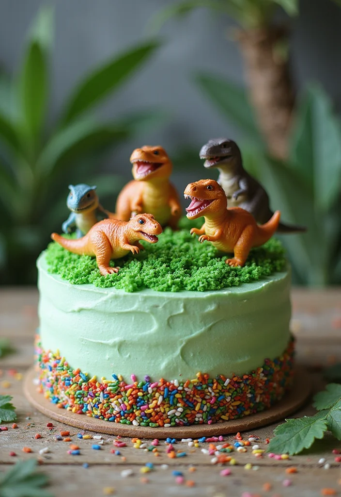 10 Simple Birthday Cakes for Boys That Will Make Their Day Extra Special! - 2. Dinosaur Adventure Cake