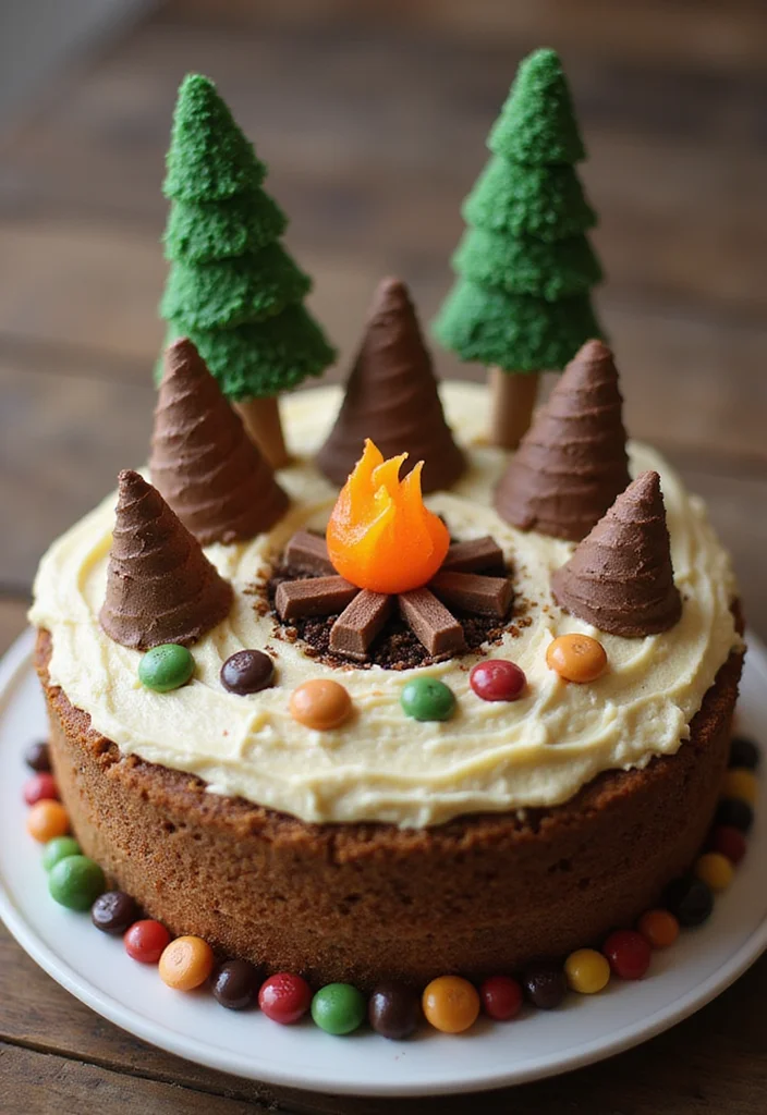 10 Simple Birthday Cakes for Boys That Will Make Their Day Extra Special! - 8. Camping Adventure Cake