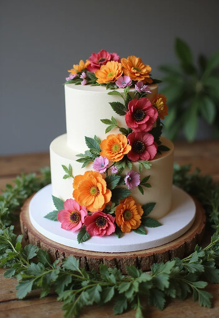 12 Artistic Anniversary Cake Designs That Are Almost Too Pretty to Eat (Almost!) - 2. Floral Fantasy