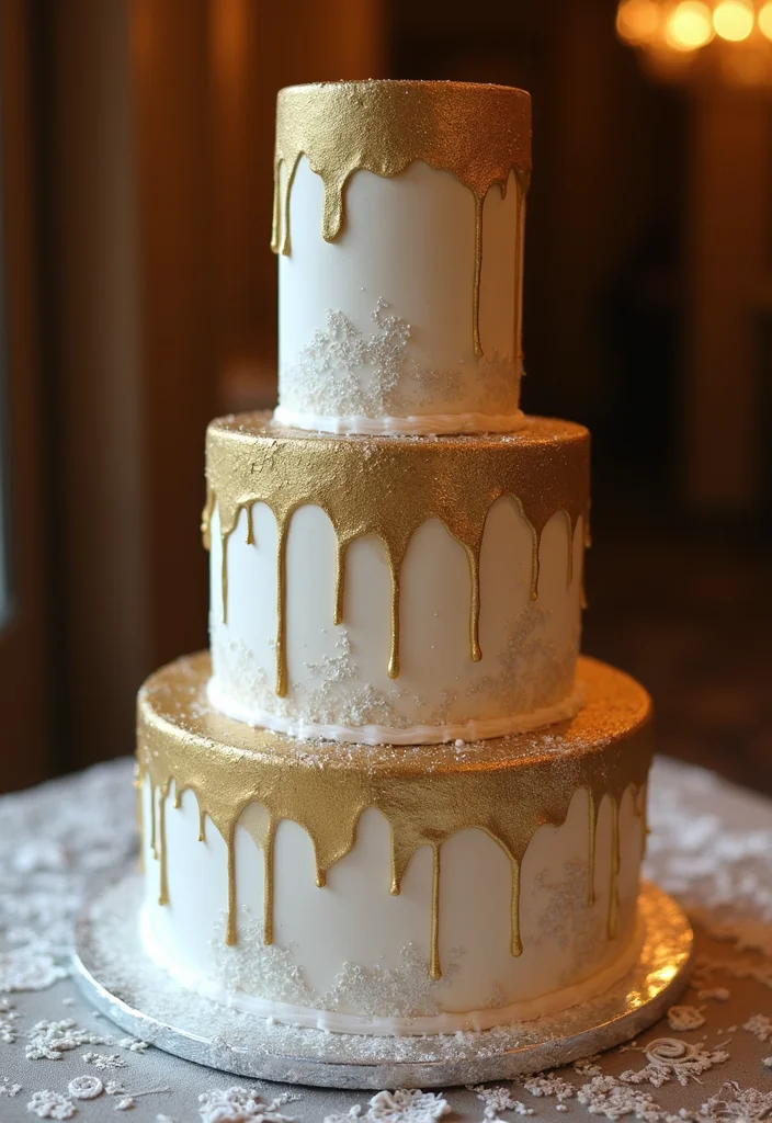 12 Artistic Anniversary Cake Designs That Are Almost Too Pretty to Eat (Almost!) - 5. Metallic Magic