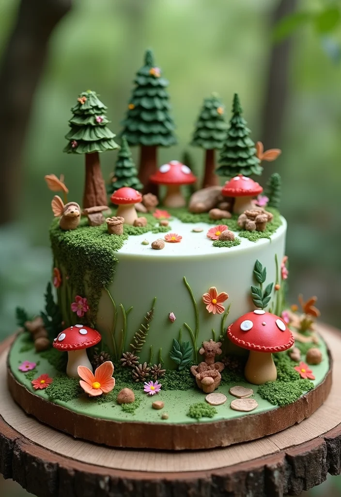 12 Artistic Anniversary Cake Designs That Are Almost Too Pretty to Eat (Almost!) - 6. Whimsical Woodland