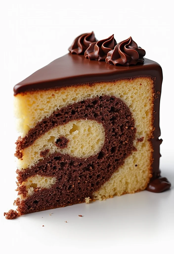 12 Easy Half and Half Cake Designs for Your Next Celebration (Especially #11!) - 1. Classic Vanilla and Chocolate Marble Cake