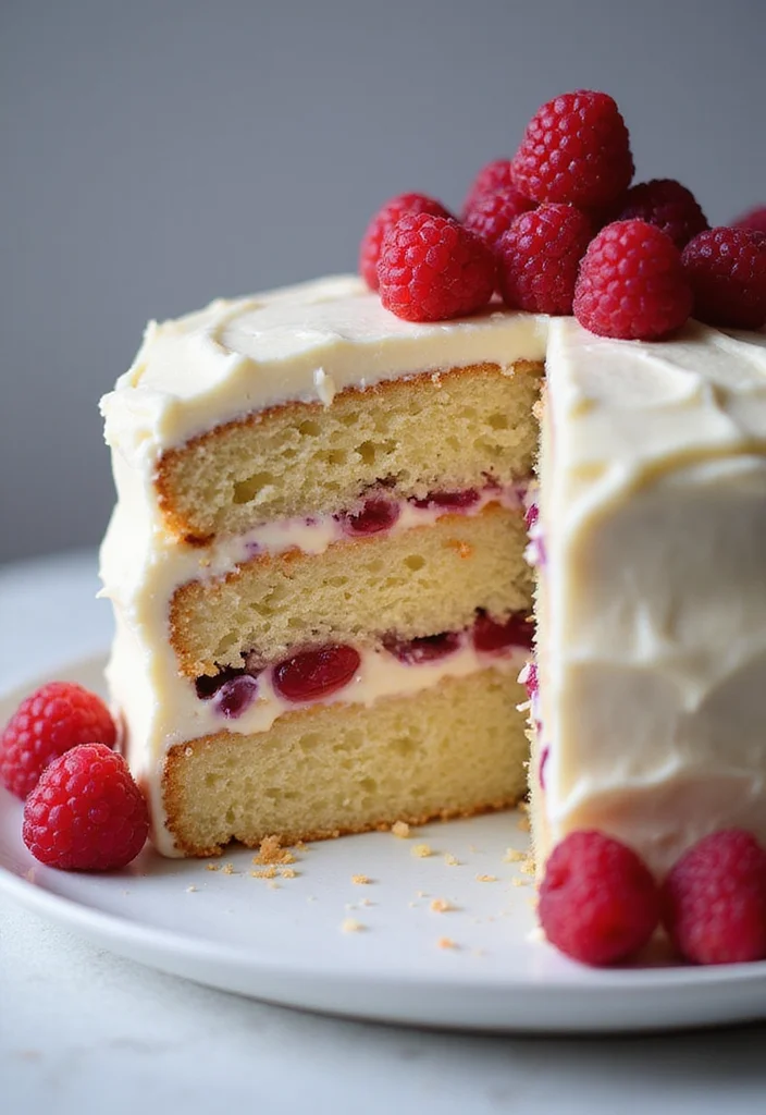 12 Easy Half and Half Cake Designs for Your Next Celebration (Especially #11!) - 10. Almond and Raspberry Layer Cake