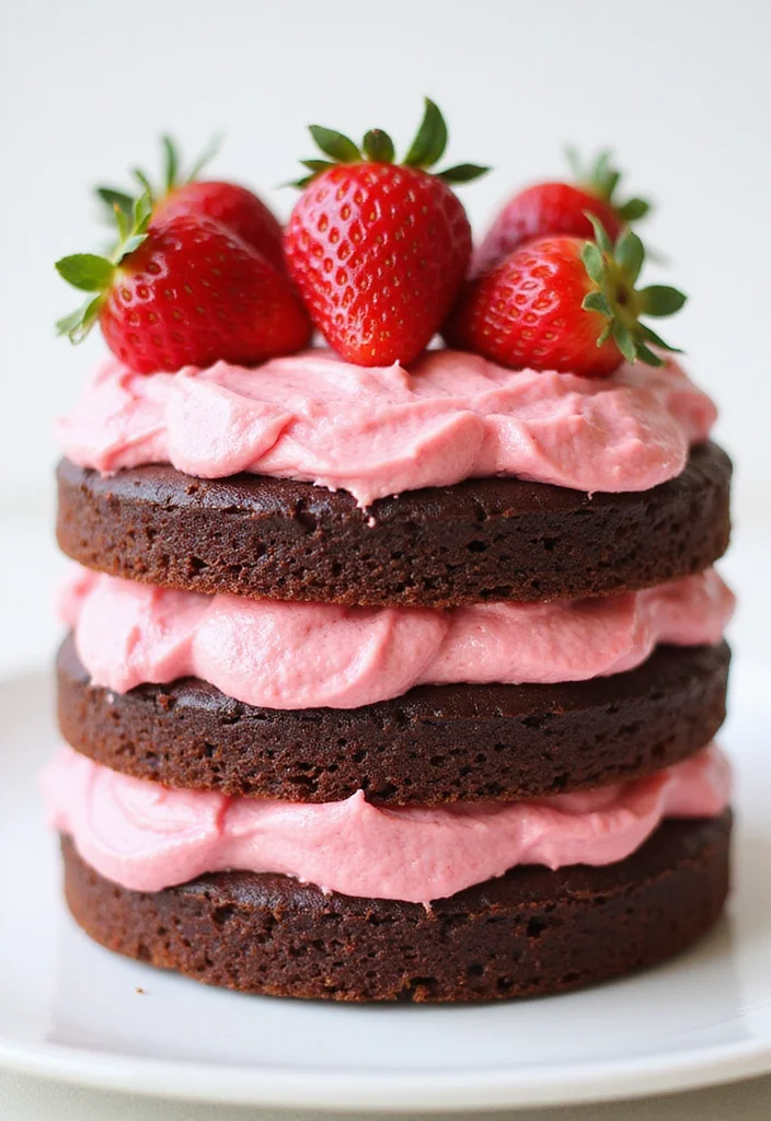 12 Easy Half and Half Cake Designs for Your Next Celebration (Especially #11!) - 2. Layered Strawberry and Chocolate Delight