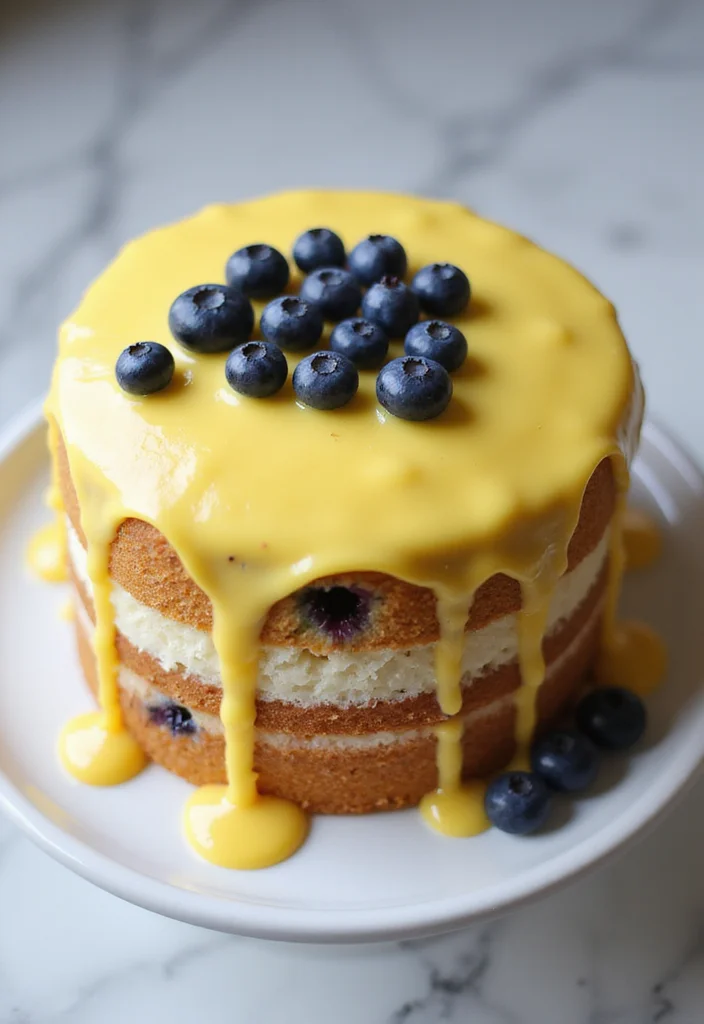 12 Easy Half and Half Cake Designs for Your Next Celebration (Especially #11!) - 3. Elegant Lemon and Blueberry Cake