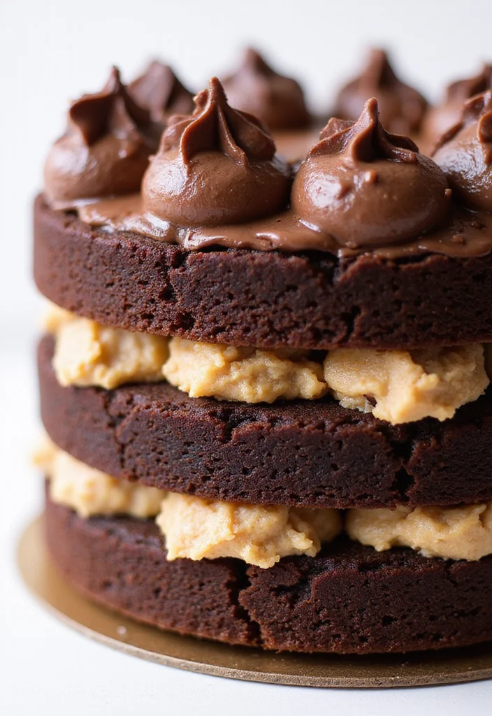 12 Easy Half and Half Cake Designs for Your Next Celebration (Especially #11!) - 4. Chocolate Chip Cookie Dough and Brownie Cake