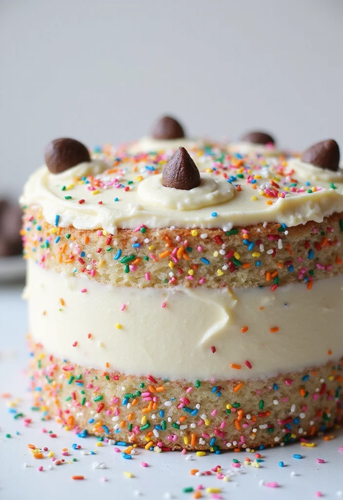 12 Easy Half and Half Cake Designs for Your Next Celebration (Especially #11!) - 9. Funfetti and Chocolate Chip Cake