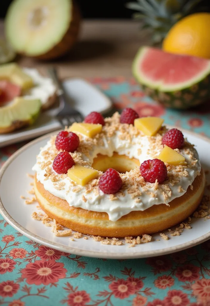 12 Festive Donut Cake Ideas That Will Make Any Birthday Extra Special! - 11. Coconut Cream Donut Cake