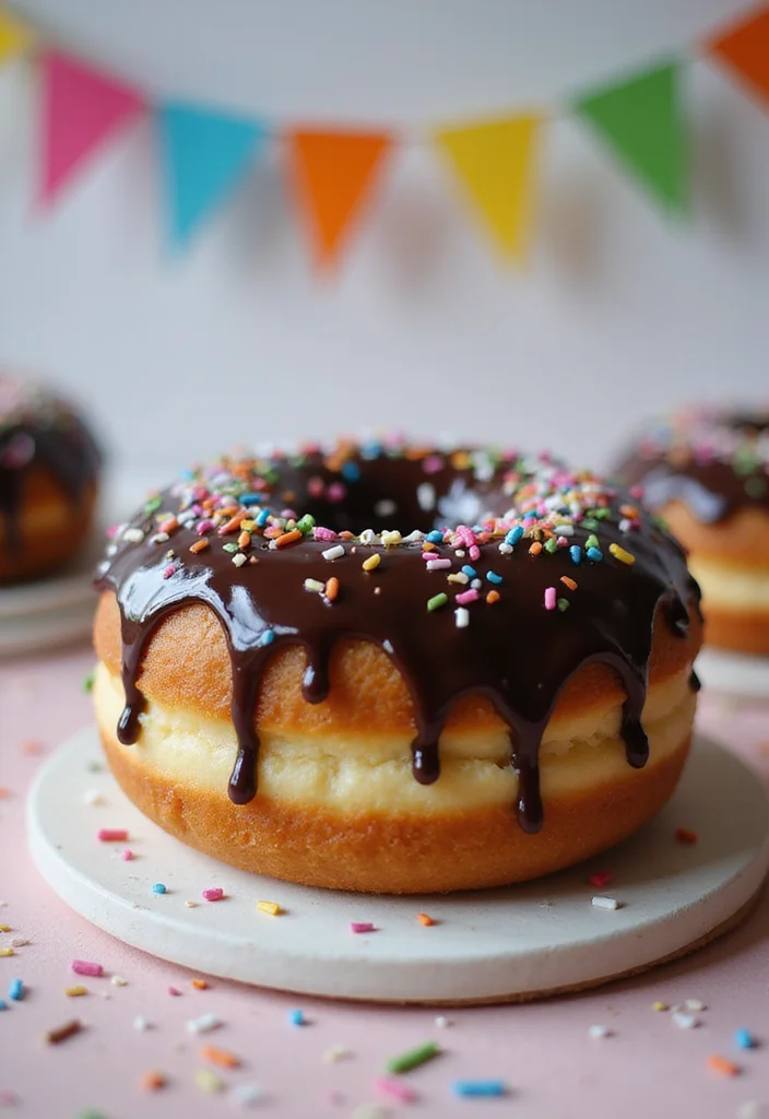 12 Festive Donut Cake Ideas That Will Make Any Birthday Extra Special! - 2. Chocolate Donut Cake with Sprinkles