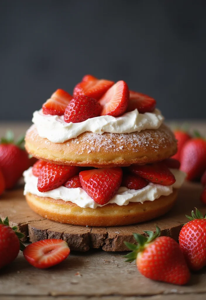 12 Festive Donut Cake Ideas That Will Make Any Birthday Extra Special! - 4. Strawberry Shortcake Donut Cake