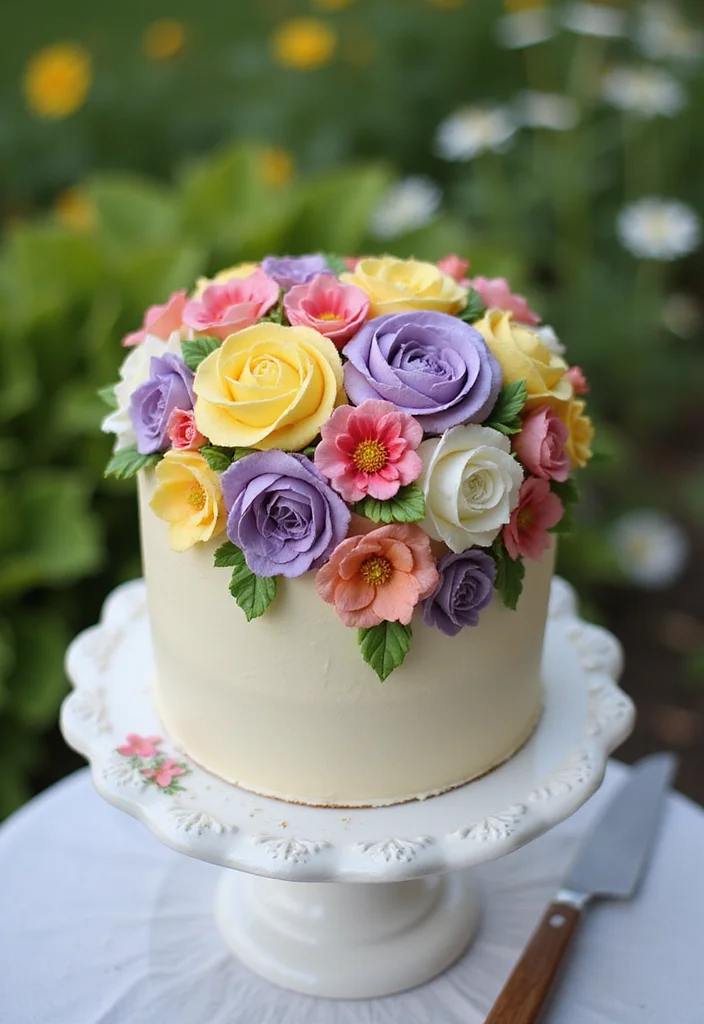 12 Sweet Anniversary Cake Designs That Celebrate Your Love Story! - 2. Floral Buttercream Cake