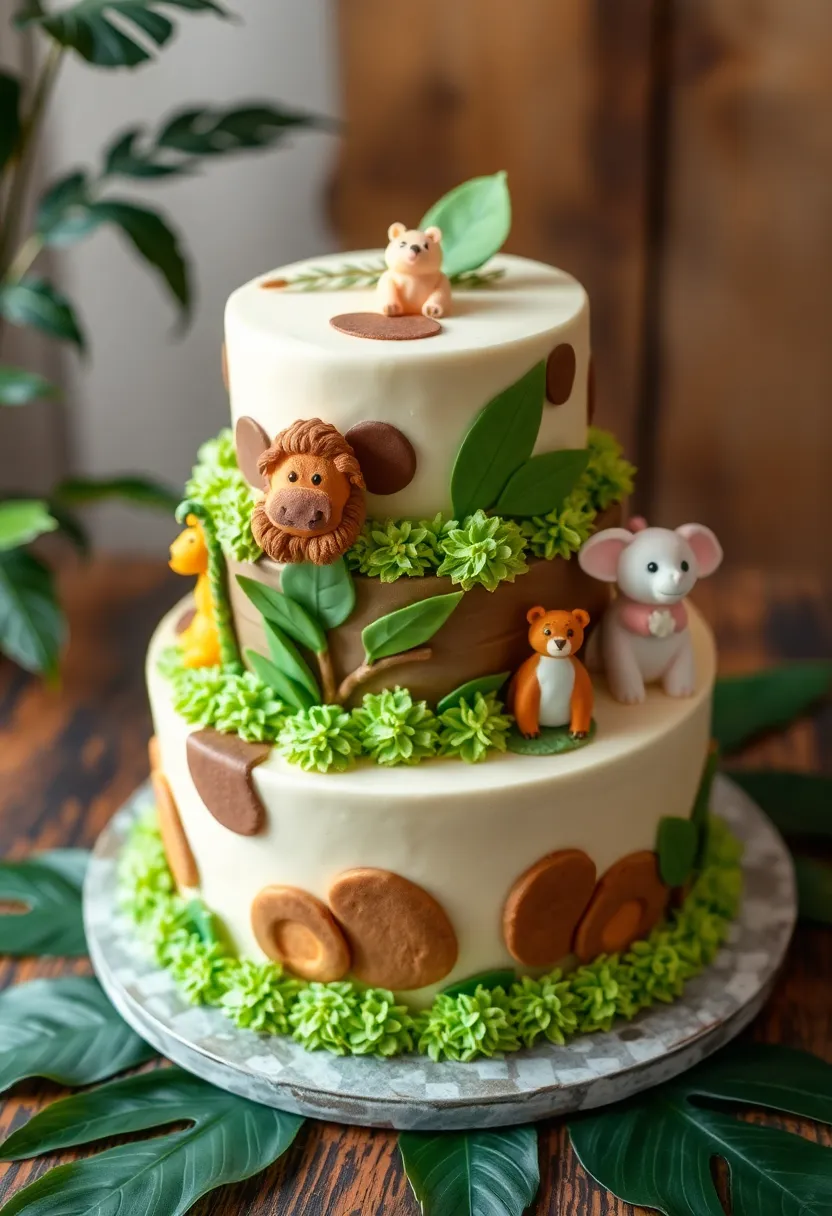 12 Sweet Baby Boy Birthday Cakes Perfect for His First Milestone (Don't Miss #11!) - 1. Whimsical Safari Cake