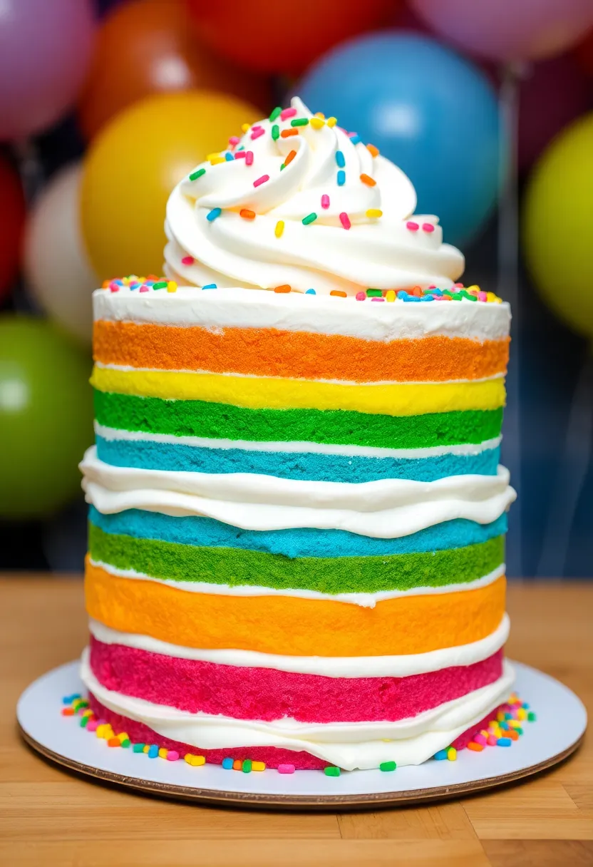 12 Sweet Baby Boy Birthday Cakes Perfect for His First Milestone (Don't Miss #11!) - 4. Colorful Rainbow Cake