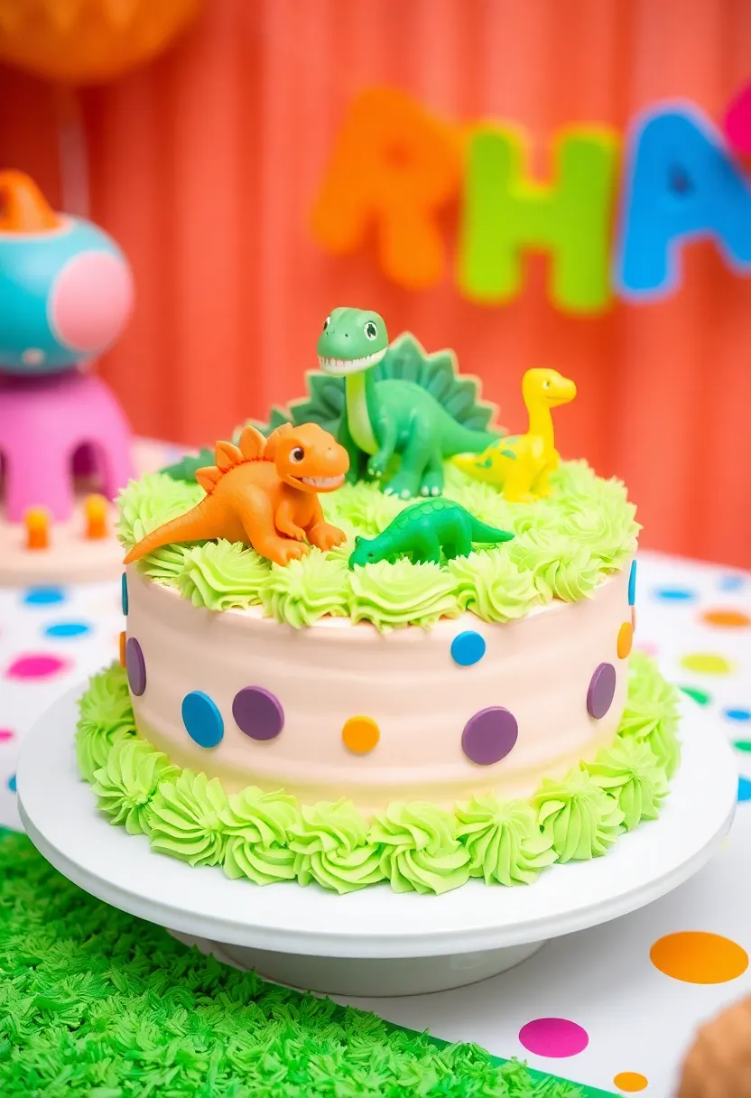 12 Sweet Baby Boy Birthday Cakes Perfect for His First Milestone (Don't Miss #11!) - 6. Cute Dinosaur Cake