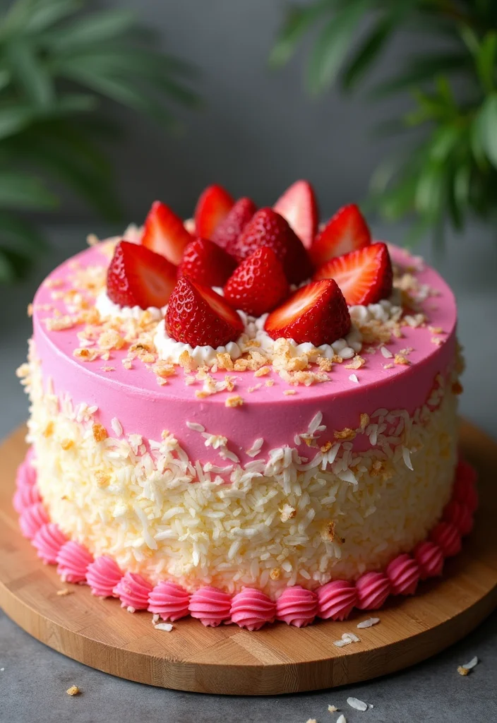 13 Easy Strawberry Themed Cake Recipes That Will Impress Your Guests (You Won't Believe #3!) - 4. Strawberry Coconut Cake