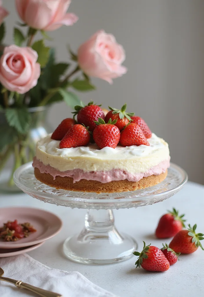 13 Easy Strawberry Themed Cake Recipes That Will Impress Your Guests (You Won't Believe #3!) - 6. Strawberry Cheesecake Cake