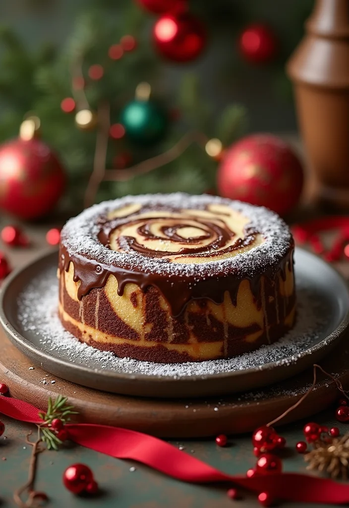 13 Holiday Cake Ideas So Simple, You'll Want to Make Them Every Year! - 10. Marbled Chocolate and Vanilla Cake