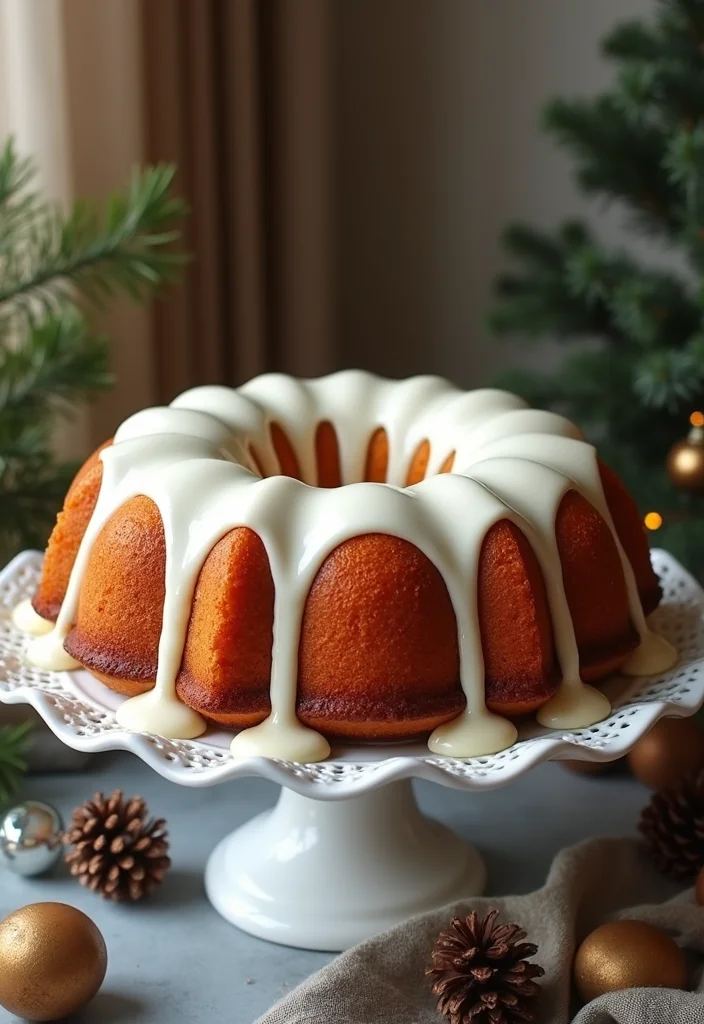 13 Holiday Cake Ideas So Simple, You'll Want to Make Them Every Year! - 2. Snowy Vanilla Bundt Cake