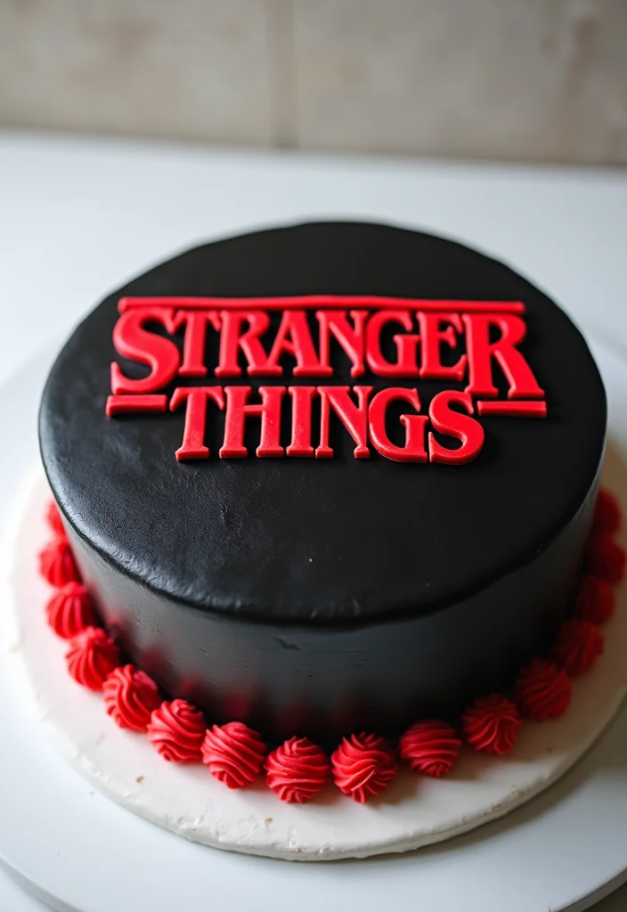 13 Stranger Things Cake Designs That Are So Good, They Should Be in the Upside Down! - 13. Stranger Things Logo Cake