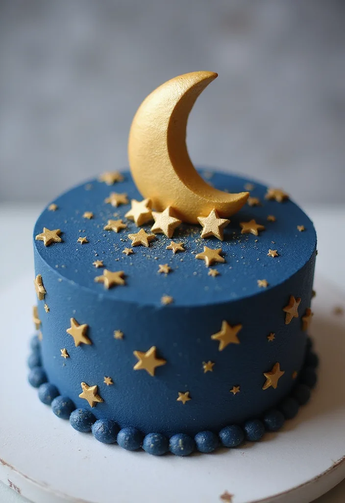 14 Creative Bento Cake Designs That Speak 'I Love You' to Your Boyfriend! - 13. Starry Night Cake