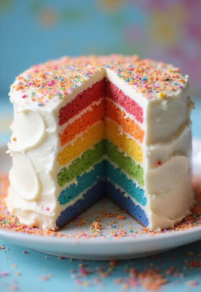 14 Creative Bento Cake Designs That Speak 'I Love You' to Your Boyfriend! - 5. Rainbow Surprise Cake