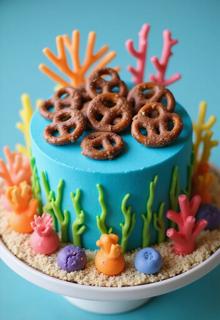 15 Baking Hacks for Creating the Perfect Underwater Theme Cake (Tip #9 Is a Game Changer!) - 13. Chocolate-Covered Pretzel ‘Coral’