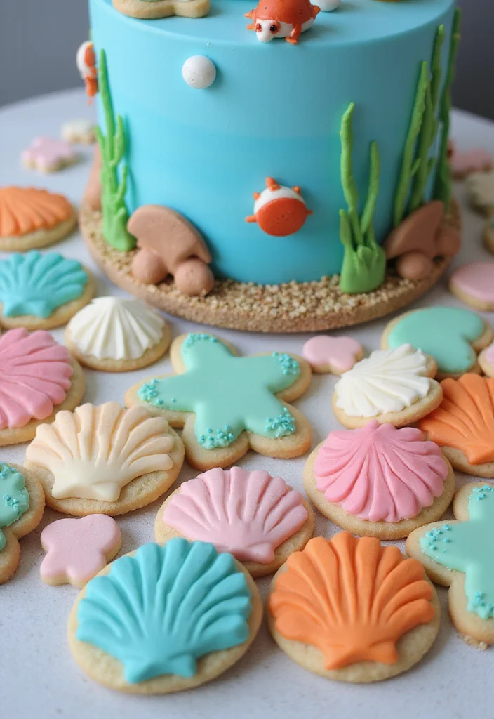 15 Baking Hacks for Creating the Perfect Underwater Theme Cake (Tip #9 Is a Game Changer!) - 6. Shell-Shaped Cookies on the Side