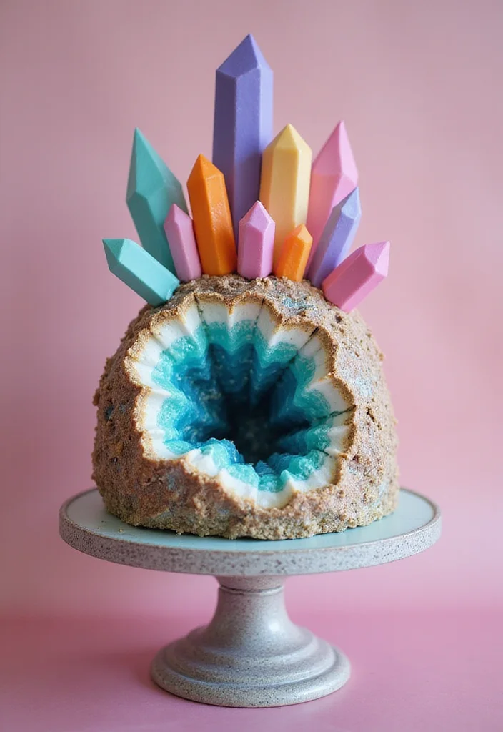 15 Creative Drawing Cake Ideas to Impress Your Friends (You Won't Believe #8!) - 3. Geode Cake