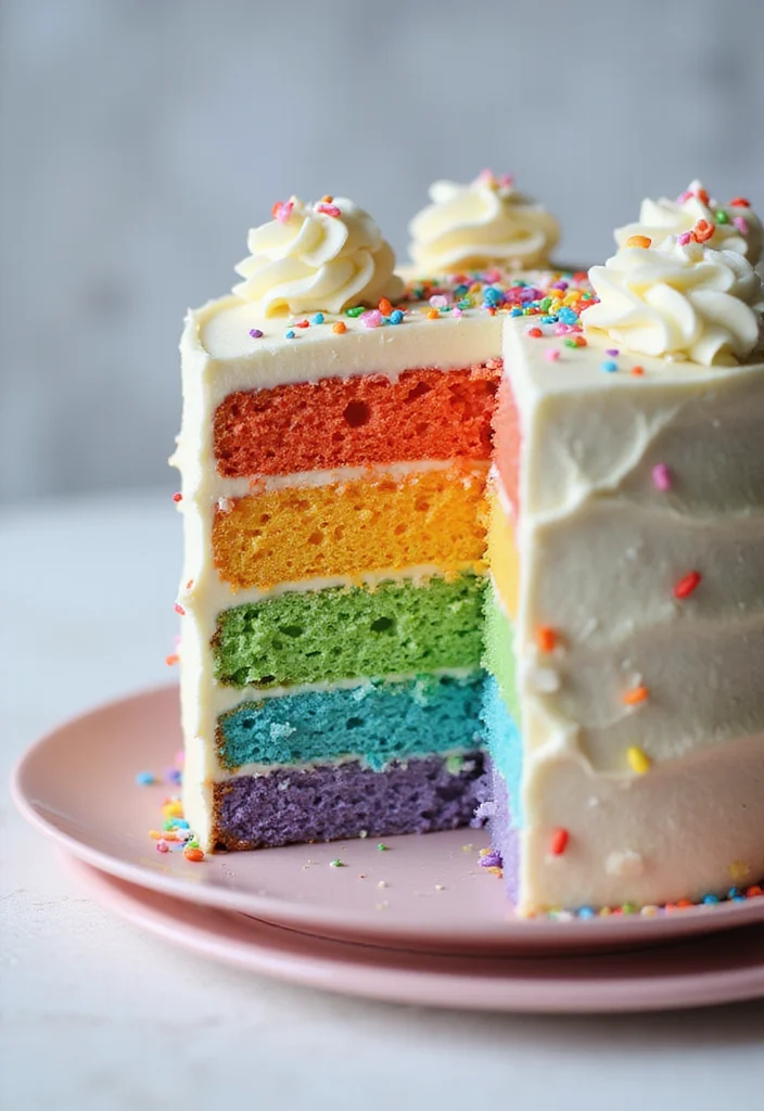 15 Creative Drawing Cake Ideas to Impress Your Friends (You Won't Believe #8!) - 4. Rainbow Layer Cake