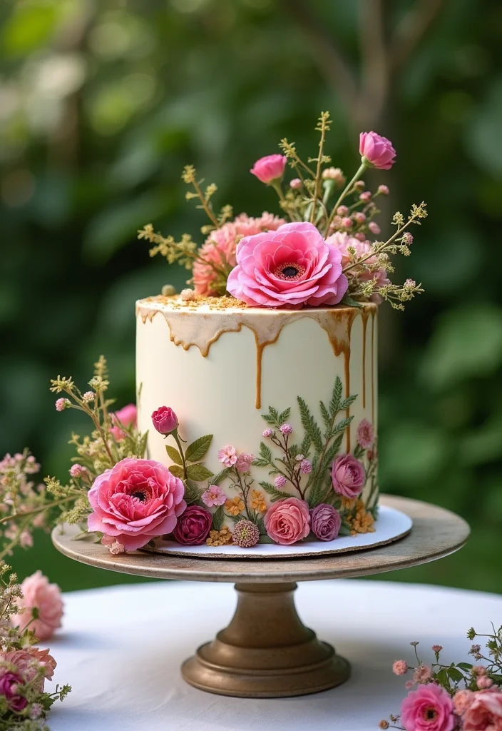 15 Creative Drawing Cake Ideas to Impress Your Friends (You Won't Believe #8!) - 5. Floral Cake