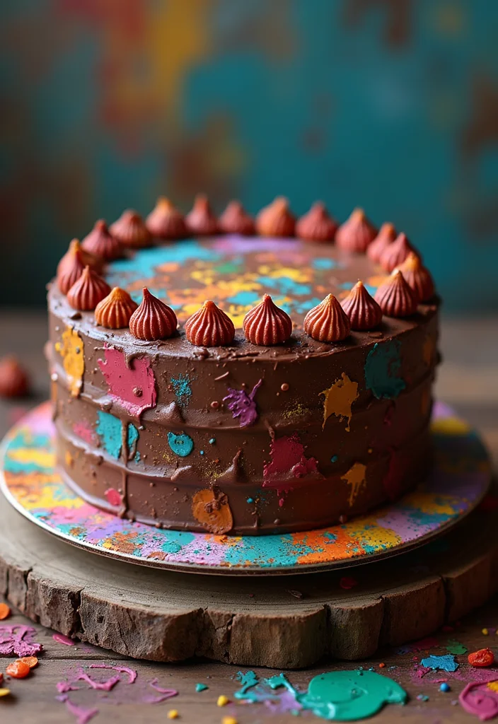 15 Creative Drawing Cake Ideas to Impress Your Friends (You Won't Believe #8!) - 7. Chocolate Paint Cake