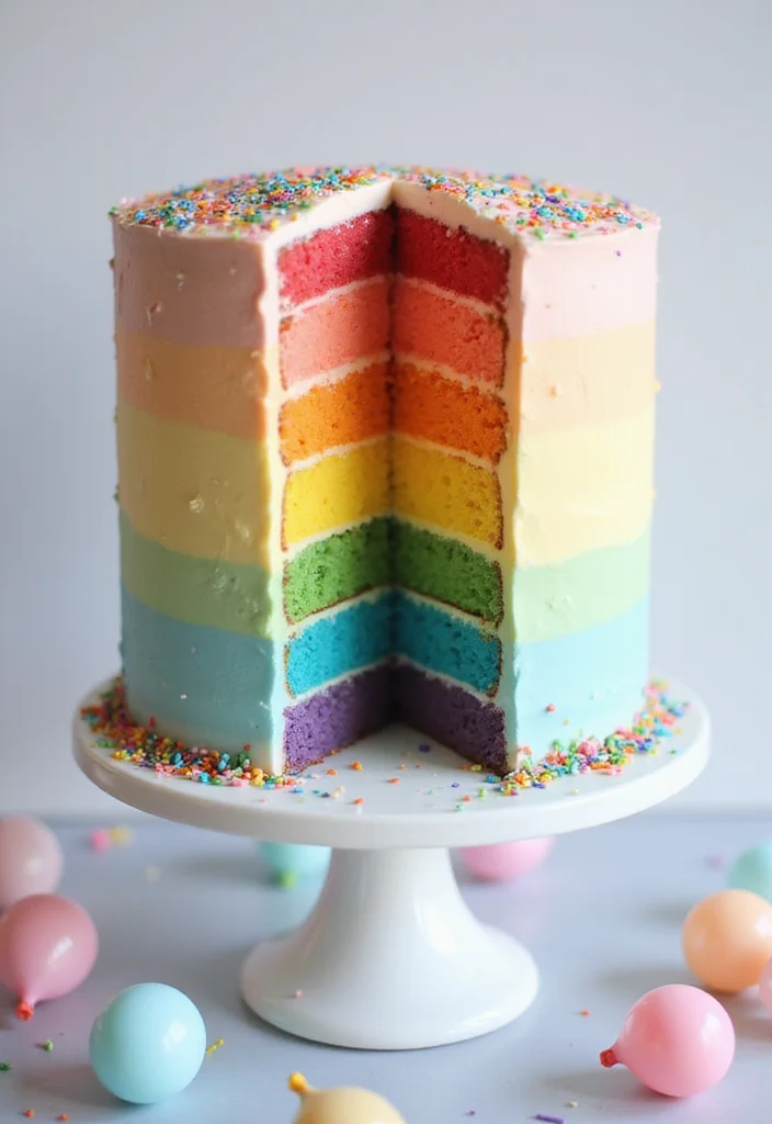 15 Creative Pregnancy Cake Ideas You'll Want to Try (Even If You're Not Pregnant!) - 1. Rainbow Surprise Cake