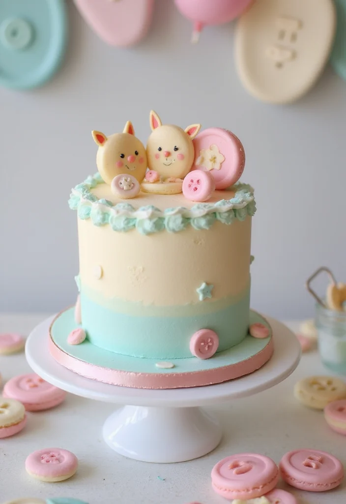 15 Creative Pregnancy Cake Ideas You'll Want to Try (Even If You're Not Pregnant!) - 10. Cute as a Button Cake
