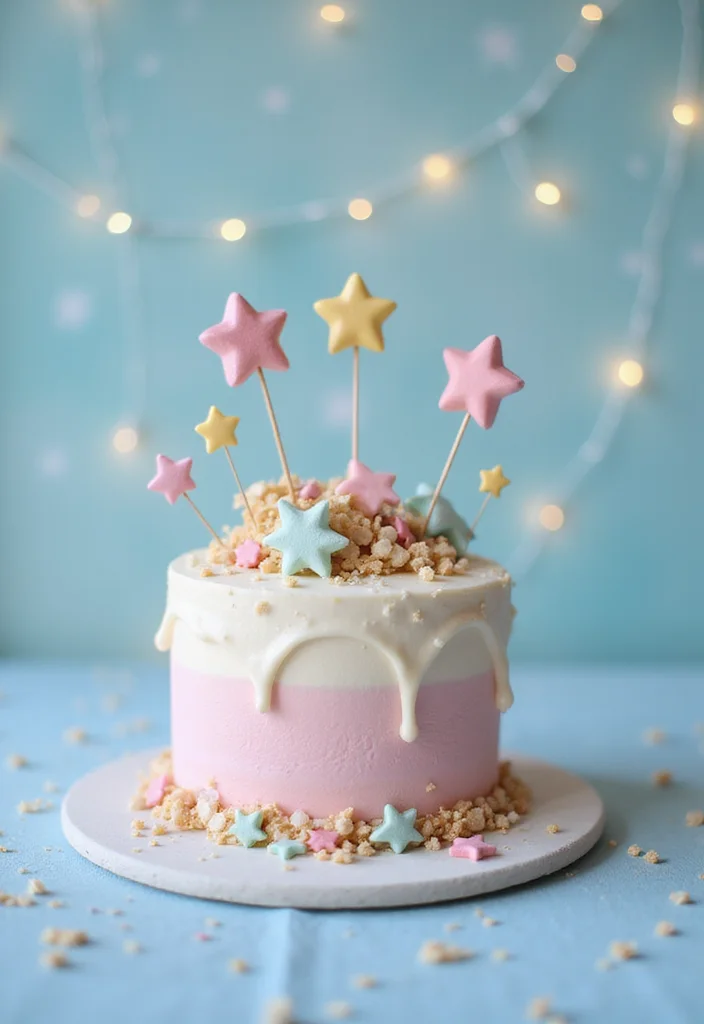 15 Creative Pregnancy Cake Ideas You'll Want to Try (Even If You're Not Pregnant!) - 4. Twinkle Twinkle Little Star Cake