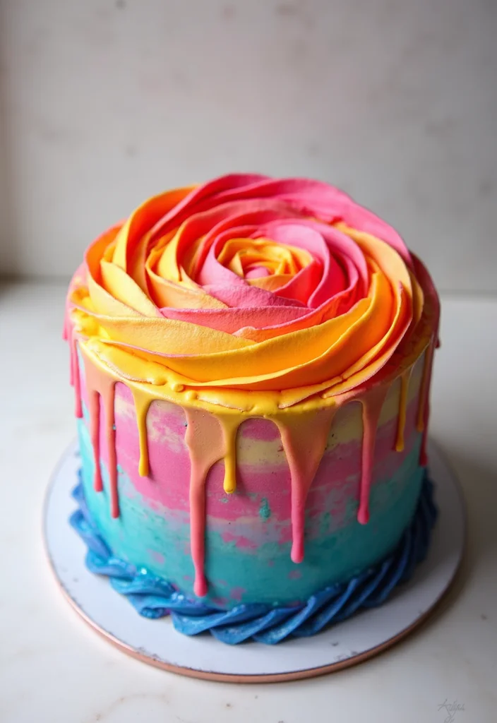 15 Dreamy Rose Gold Cakes for Your Next Celebration (Wait Until You See #5!) - 10. Rose Gold Tie-Dye Cake