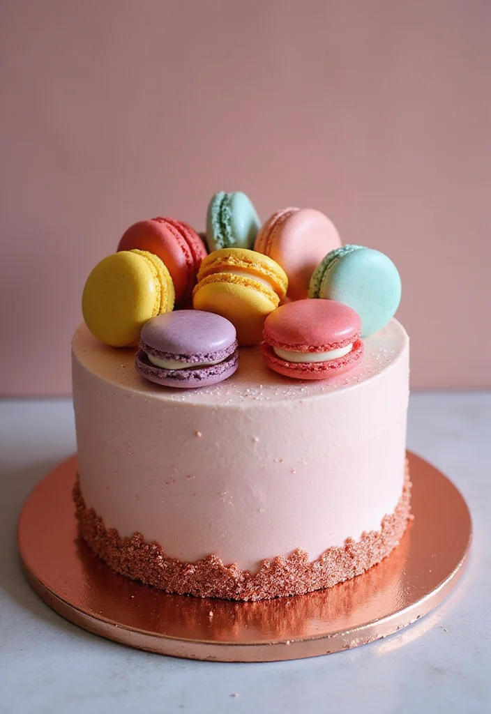 15 Dreamy Rose Gold Cakes for Your Next Celebration (Wait Until You See #5!) - 2. Rose Gold Macaron Cake