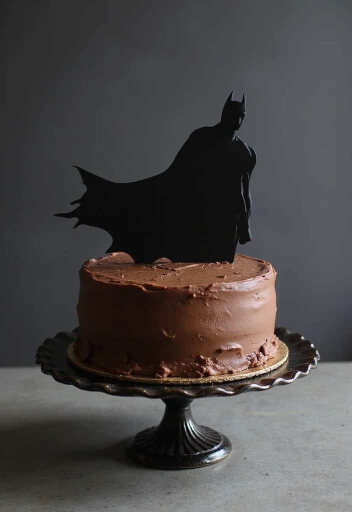 15 Epic Batman Cake Ideas That Will Steal the Show at Any Party! - 10. Batman Silhouette Torte