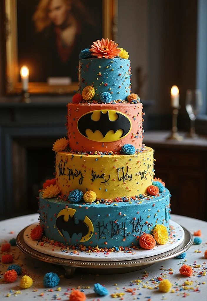 15 Epic Batman Cake Ideas That Will Steal the Show at Any Party! - 12. Batman’s Birthday Bash Cake