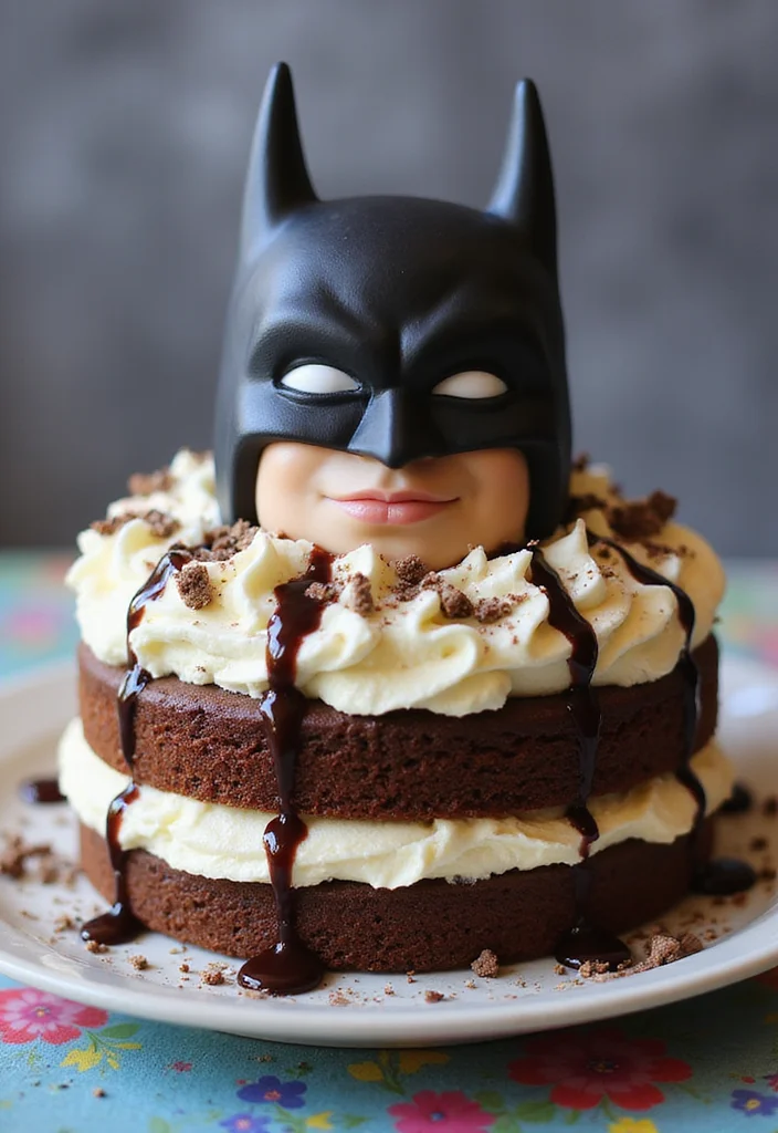 15 Epic Batman Cake Ideas That Will Steal the Show at Any Party! - 13. Batman Themed Ice Cream Cake