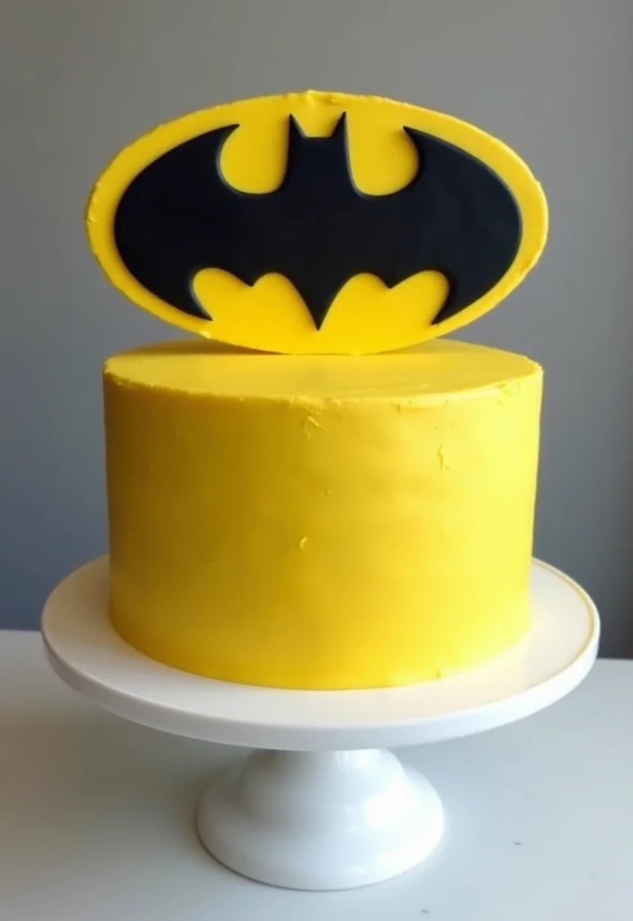 15 Epic Batman Cake Ideas That Will Steal the Show at Any Party! - 2. Batman Logo Cake