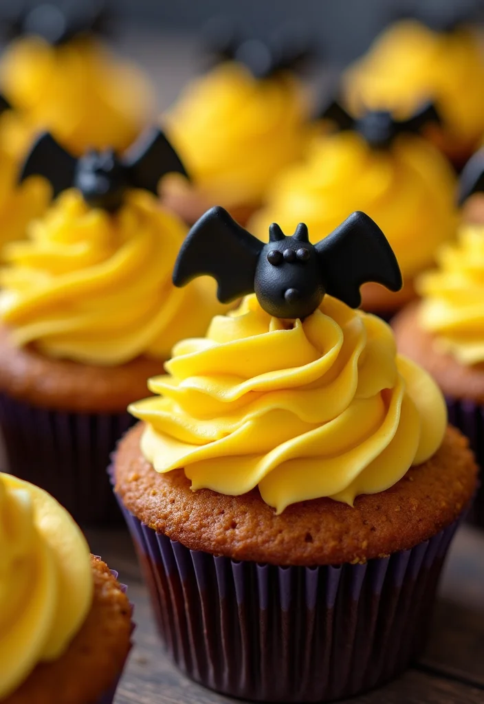 15 Epic Batman Cake Ideas That Will Steal the Show at Any Party! - 3. Bat Signal Cupcakes