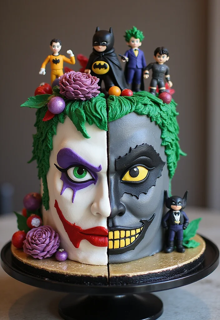 15 Epic Batman Cake Ideas That Will Steal the Show at Any Party! - 4. Batman vs Joker Cake