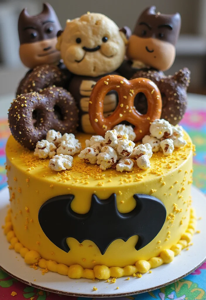15 Epic Batman Cake Ideas That Will Steal the Show at Any Party! - 5. Batman’s Favorite Treats Cake